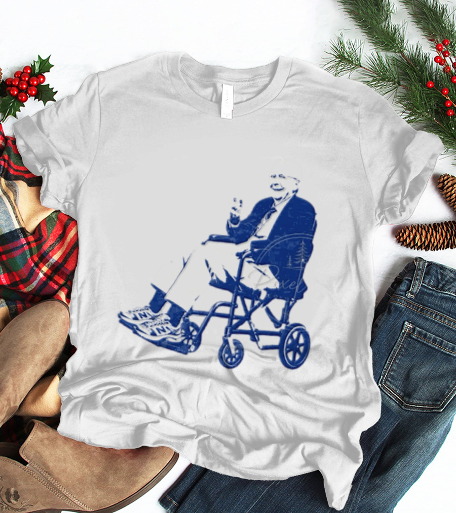 Kentucky Political Humor Go For Two Finger Man In Wheelchair Sneakers T-Shirt