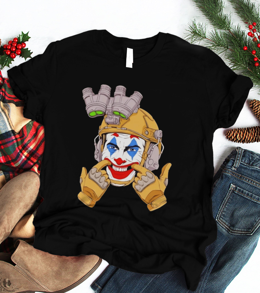 Joker Tactical Soldier Helmet Night Vision Clown Face T-Shirt