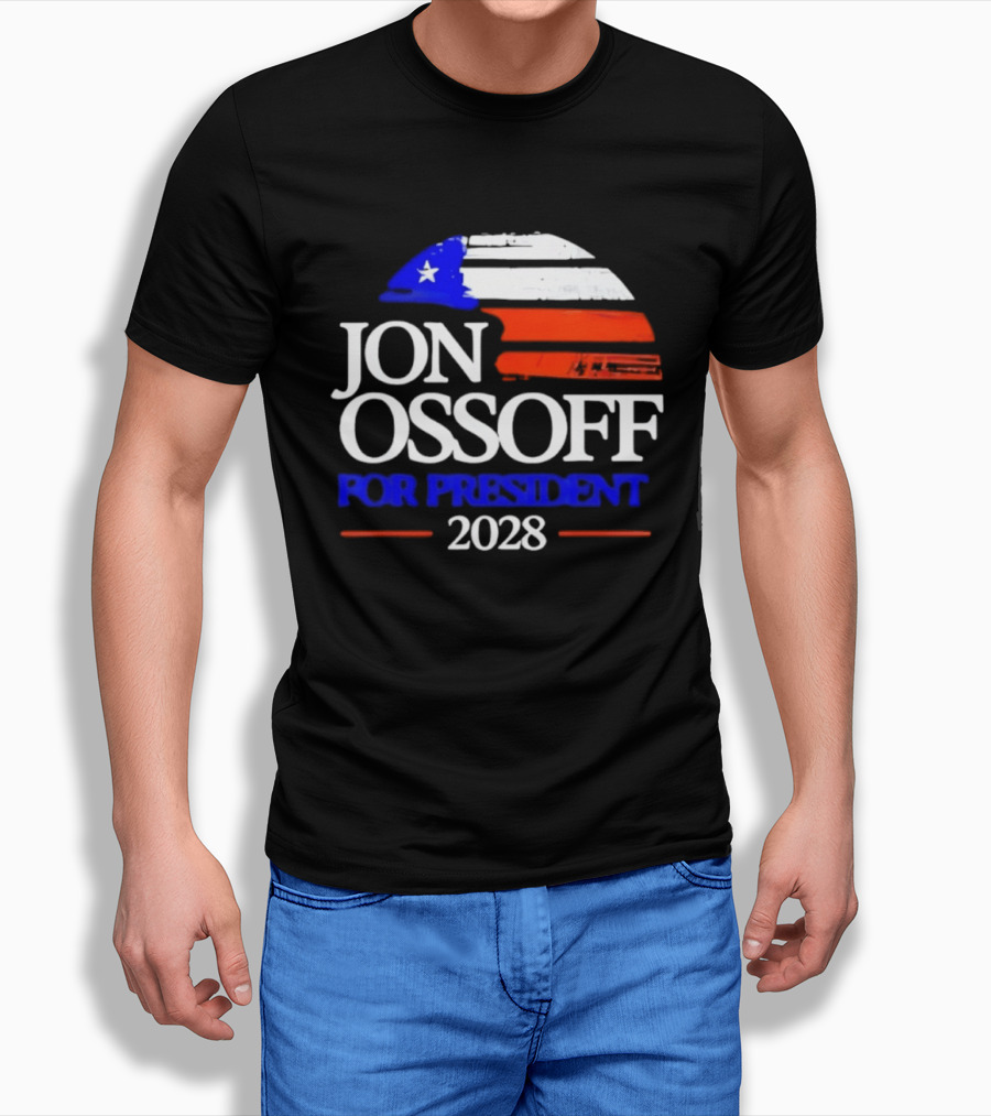 Jon Ossoff For President 2028 American Flag T-Shirt