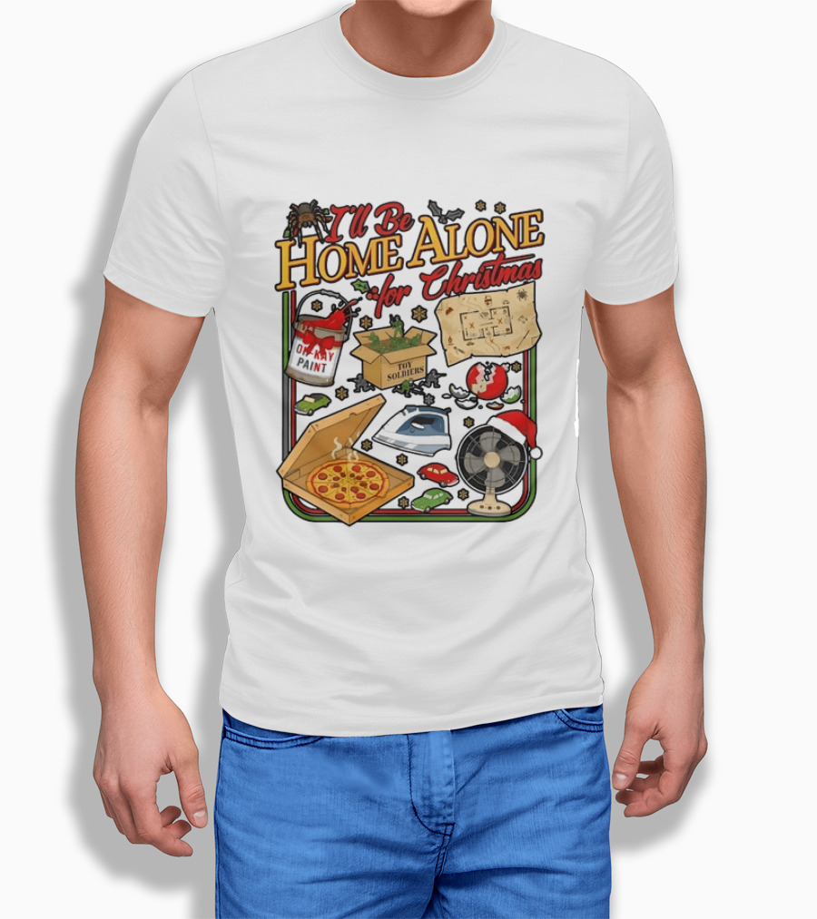 I'll Be Home Alone For Christmas With Toy Soldiers And Pizza T-Shirt