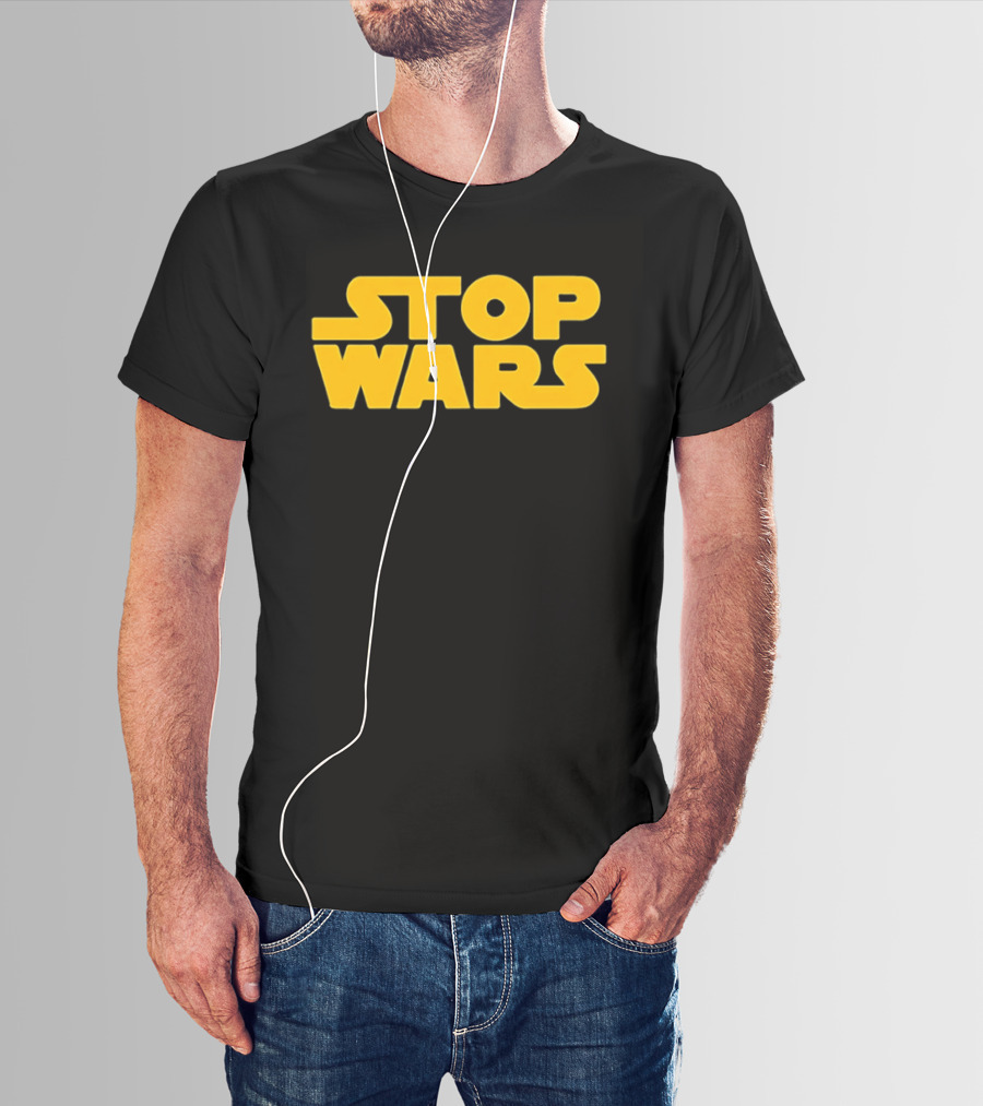 Stop Wars Peace Sci Fi Activism Iconic Yellow T-Shirt