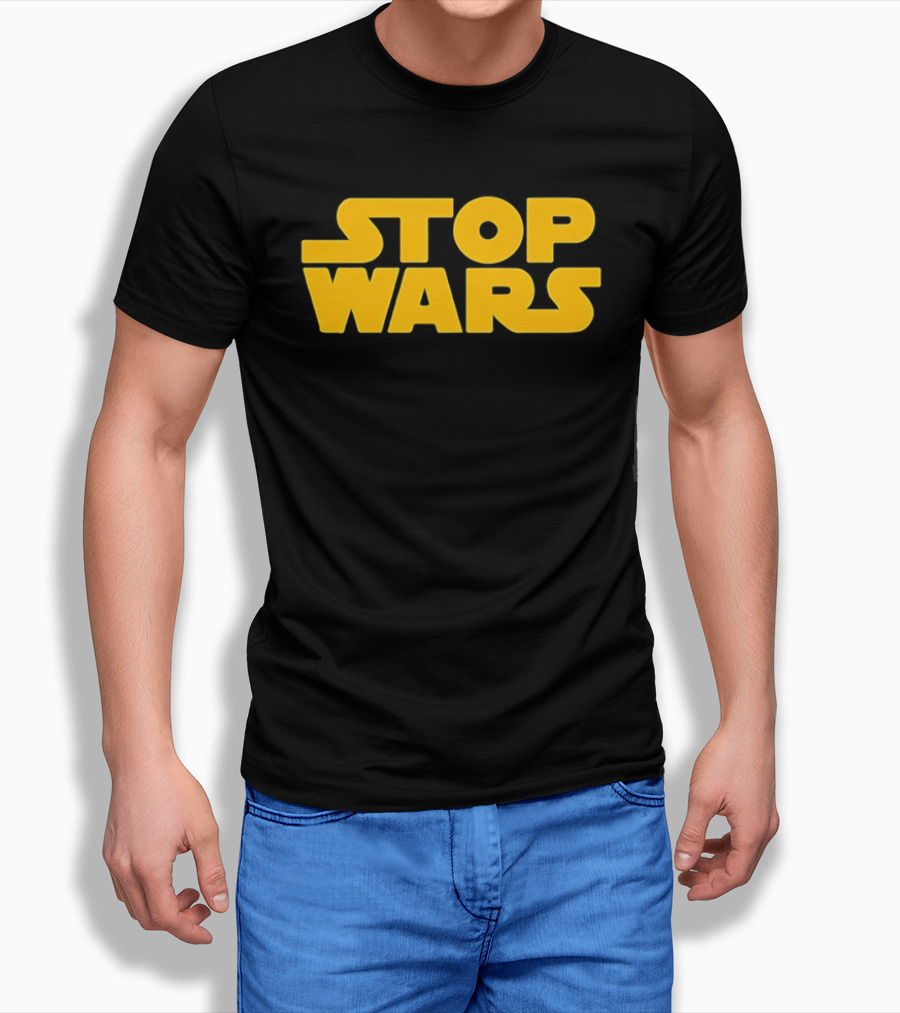 Stop Wars Peace Sci Fi Activism Iconic Yellow T-Shirt