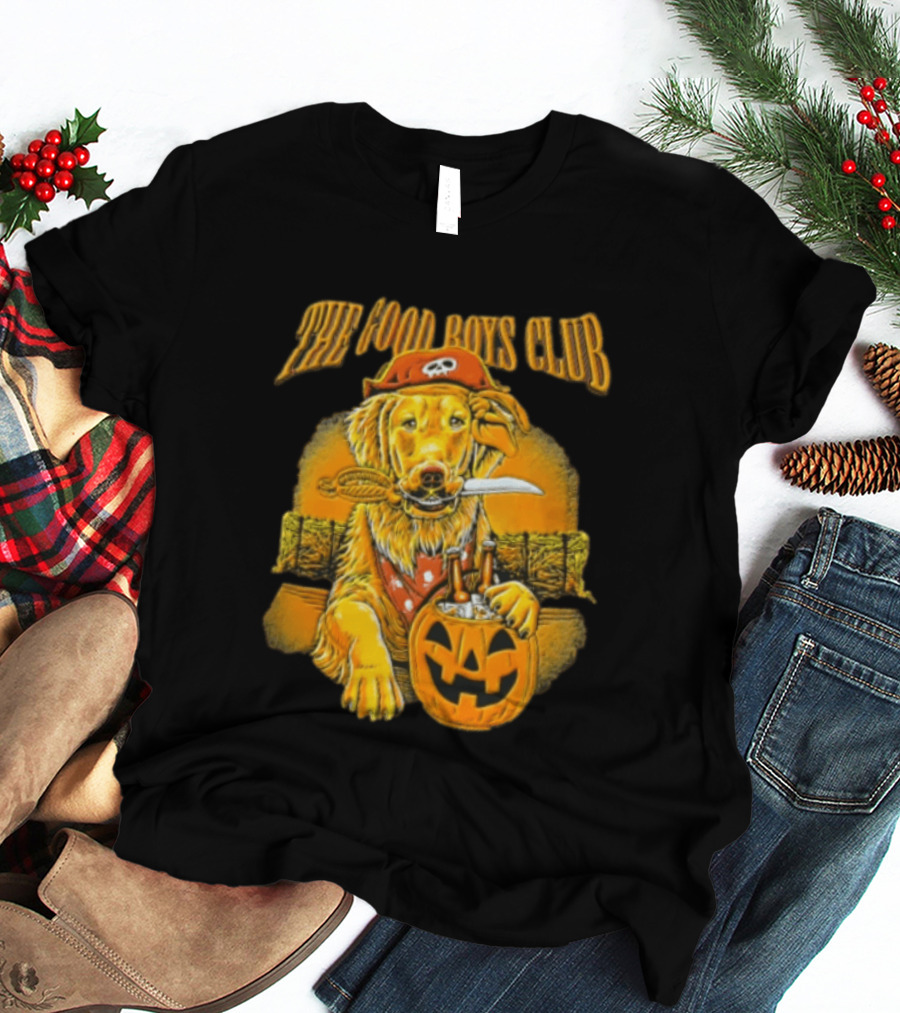 The Good Boys Club Pirate Golden Retriever Halloween Pumpkin T-Shirt