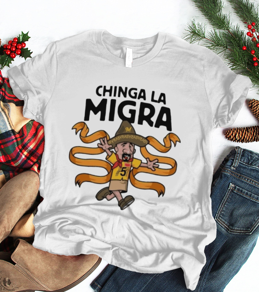 Chinga La Migra Cartoon Number 5 Sombrero T-Shirt