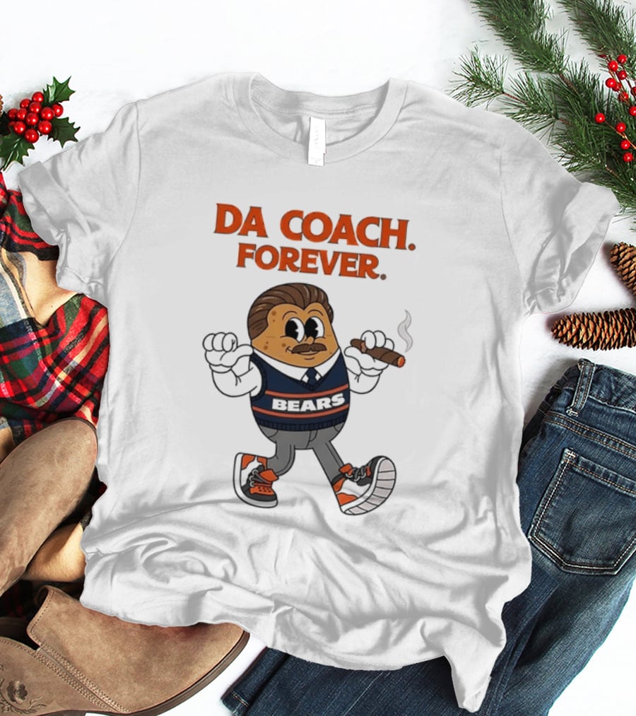 Chicago Bears Mike Ditka Da Coach Forever Iconic Cartoon Character Smoking Cigar T-Shirt