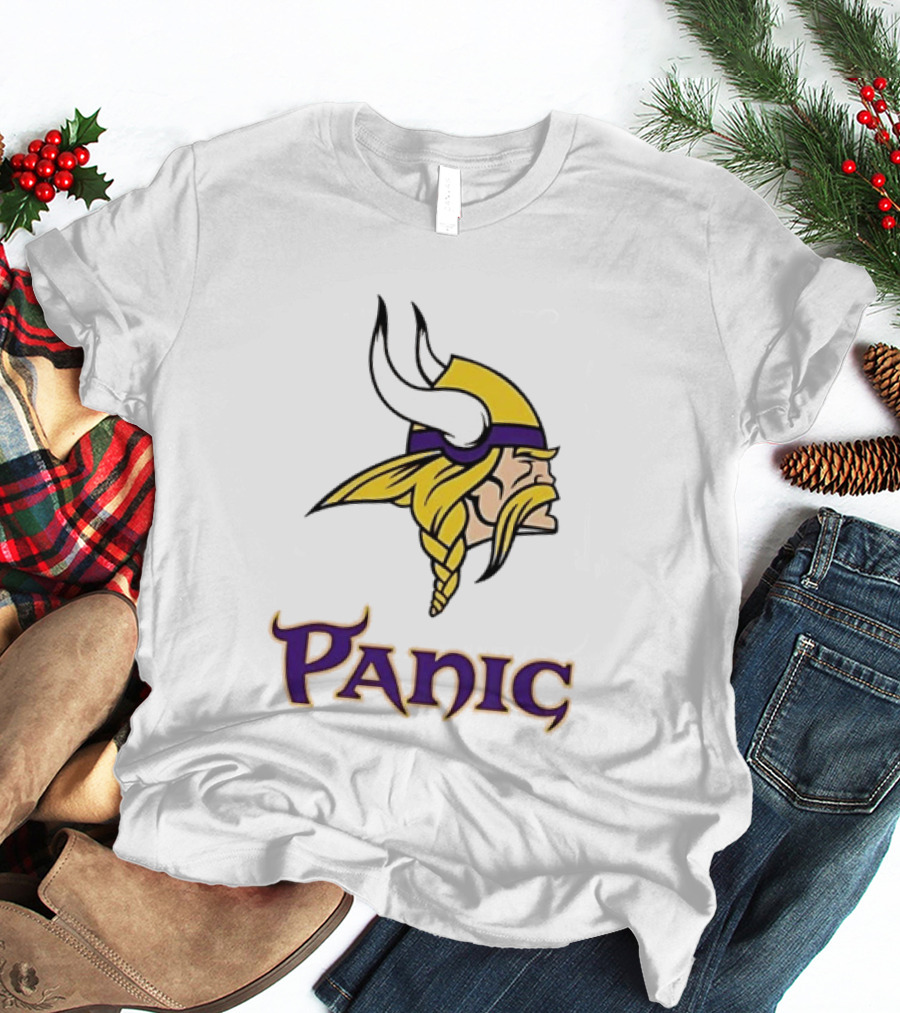 Minnesota Vikings Panic Viking Helmet Design NFL Fan T-Shirt