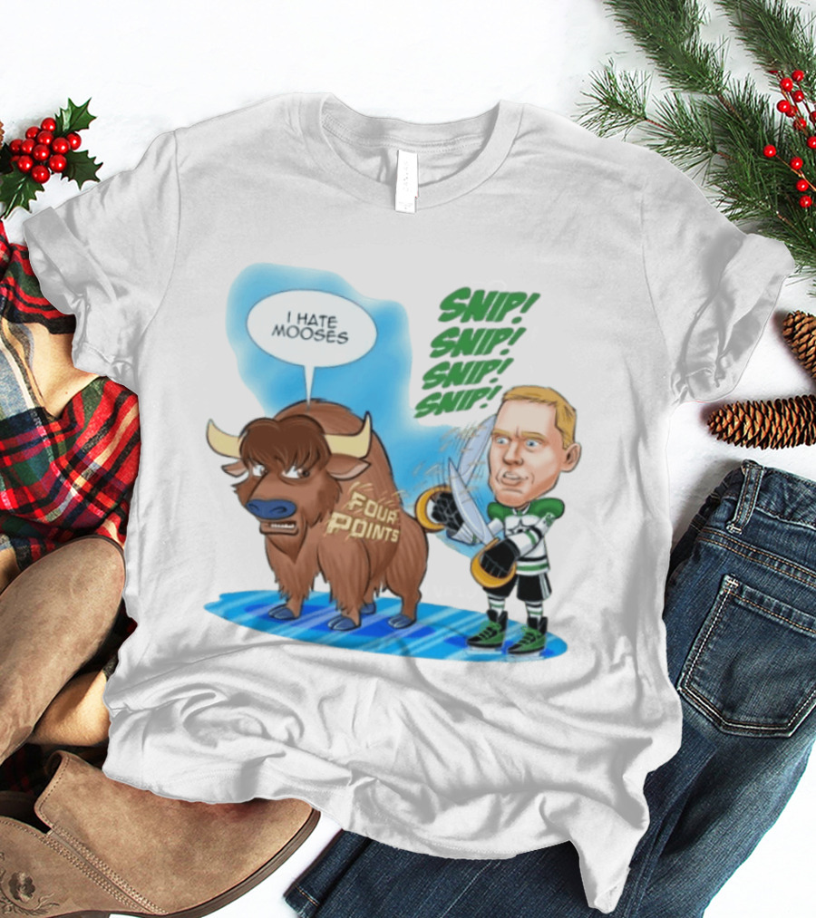 Dallas Stars No 96 I Hate Mooses Four Points Chip Chop Caricature T-Shirt
