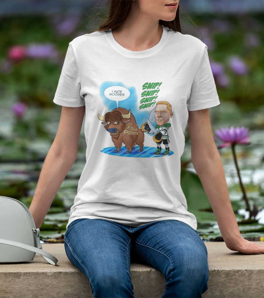 Dallas Stars No 96 I Hate Mooses Four Points Chip Chop Caricature T-Shirt