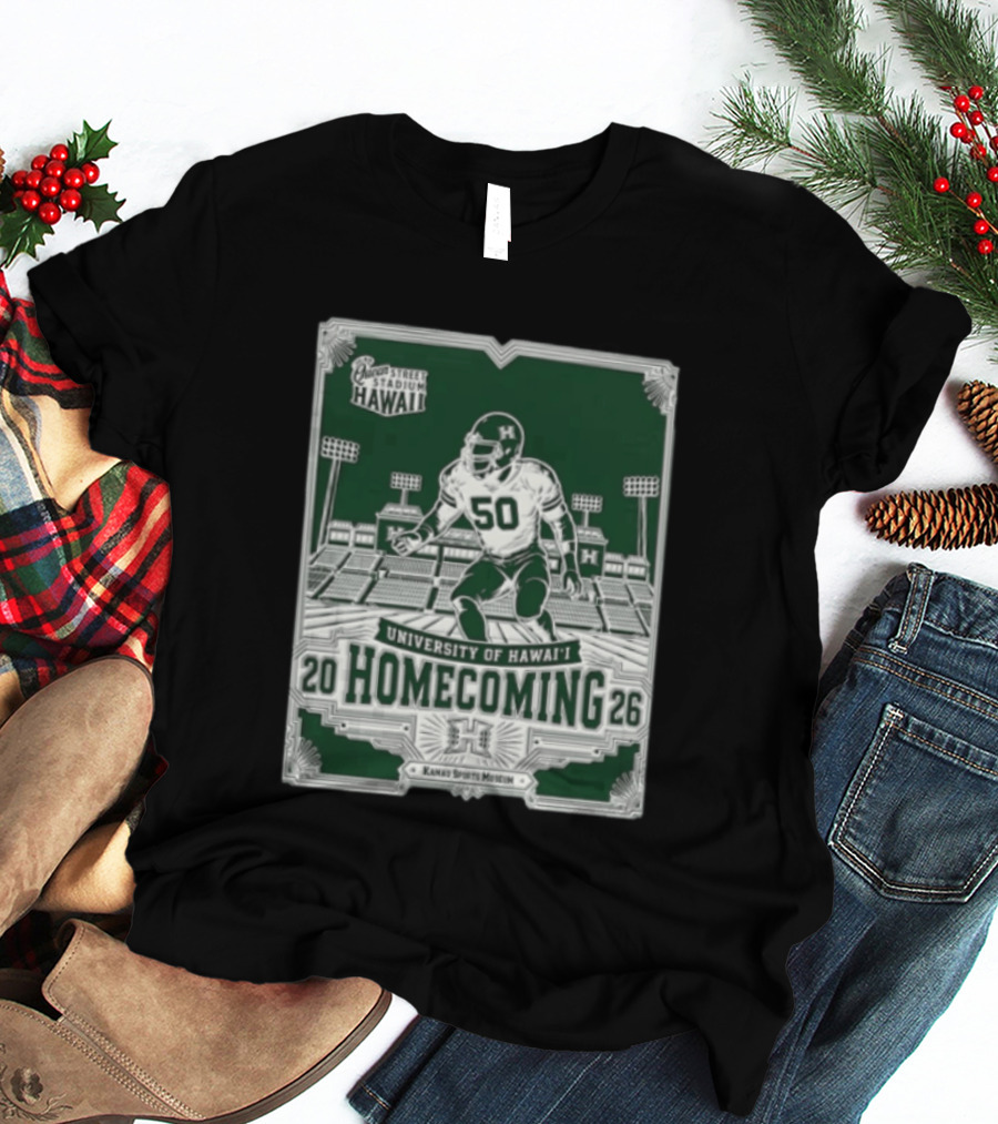 Queen Street Stadium Hawaii University Of Hawaii Homecoming 2026 Kanui Sports Museum T-Shirt