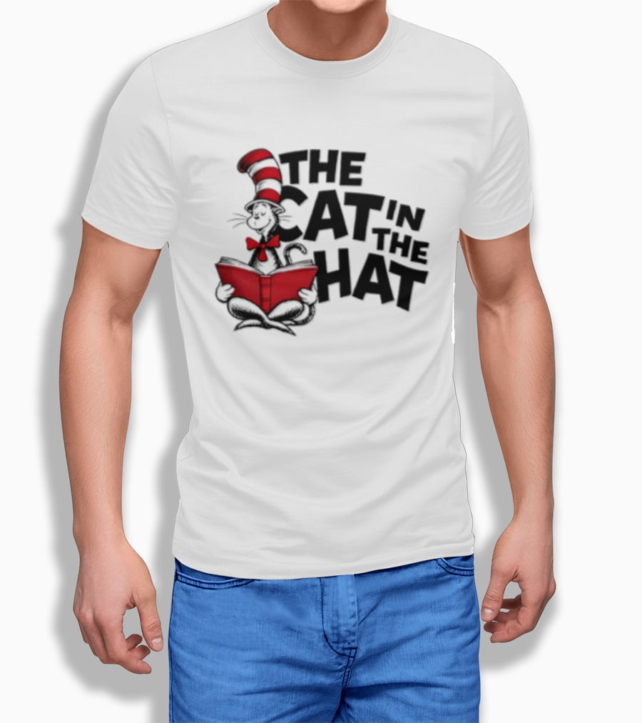 Dr Seuss The Cat In The Hat Reading Book T-Shirt