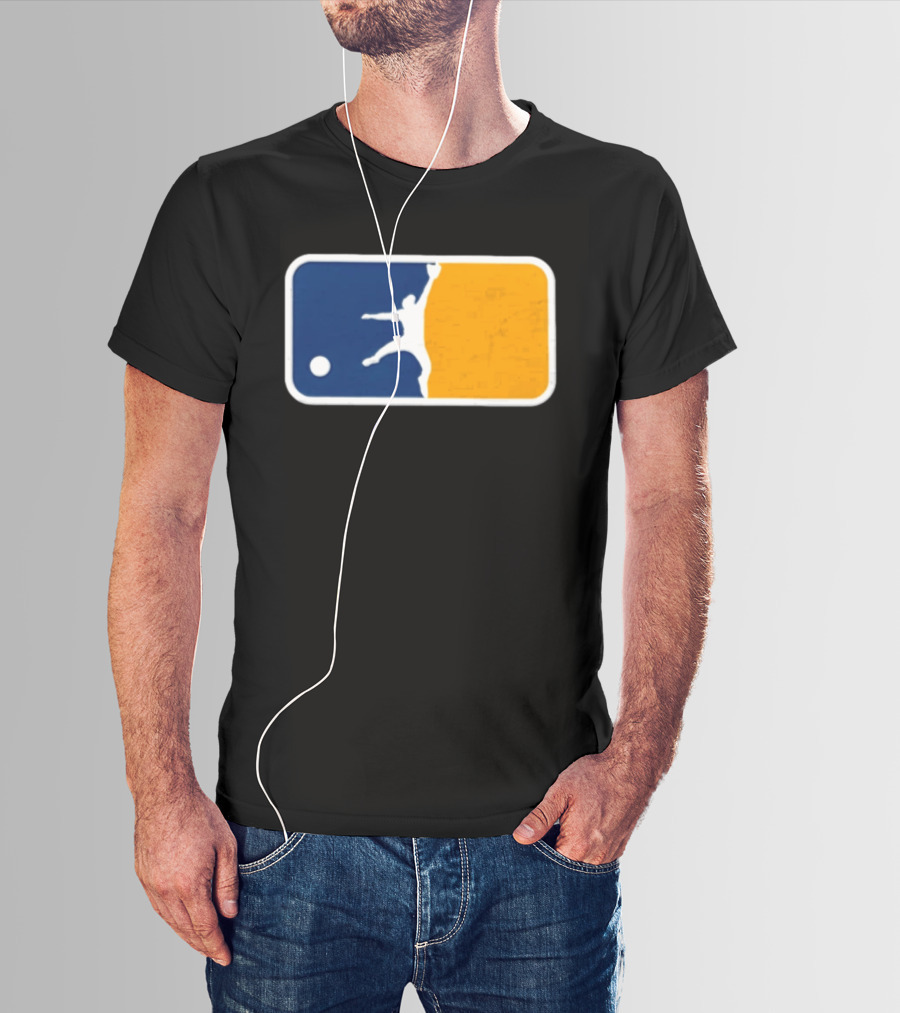 Milwaukee Brewers Baseball Leaping Catch Icon Luis Lara T-Shirt