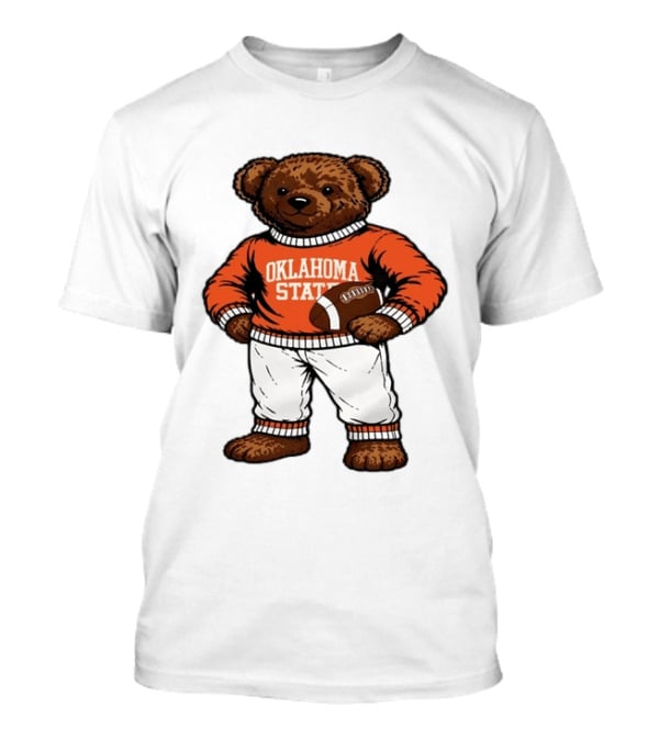 Oklahoma State Football Bear Holding Football Cowboys T-Shirt