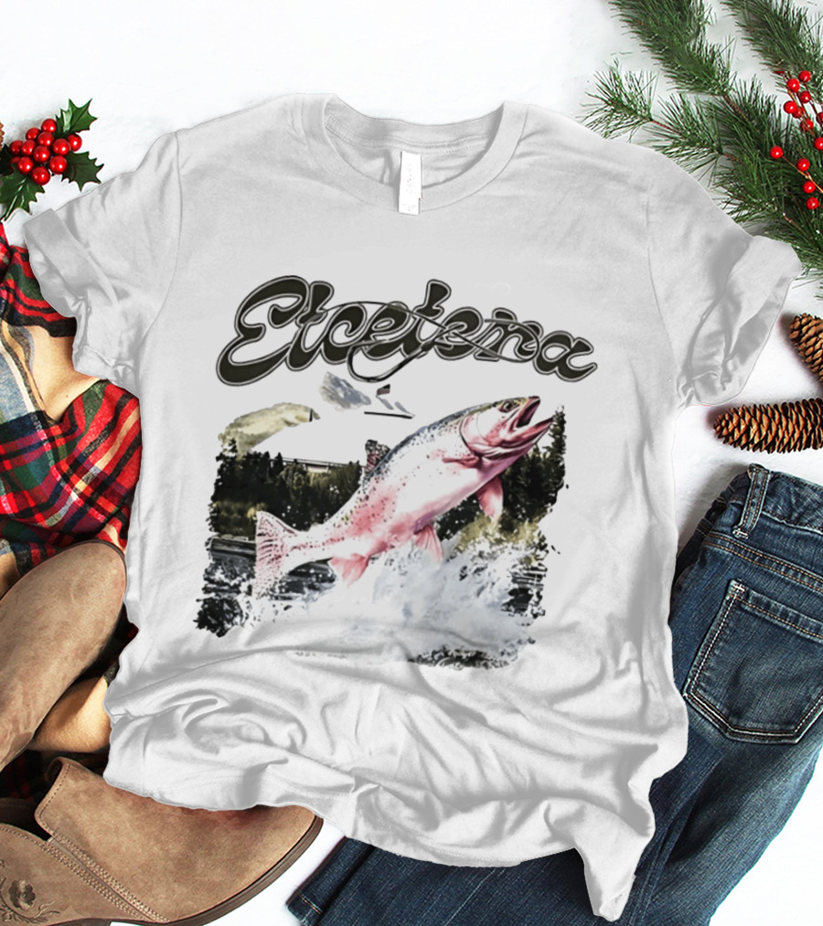 Etcetera Rainbow Trout Fishing Nature Scene T-Shirt