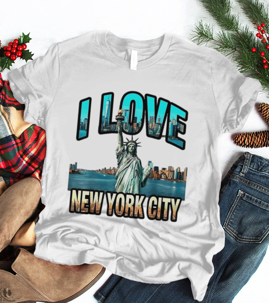 I Love New York City Statue Of Liberty Skyline T-Shirt