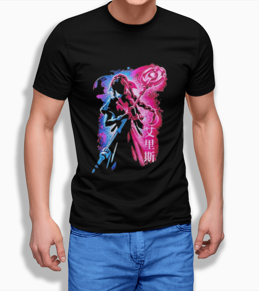 Aerith Gainsborough Final Fantasy VII Pink And Blue Japanese T-Shirt