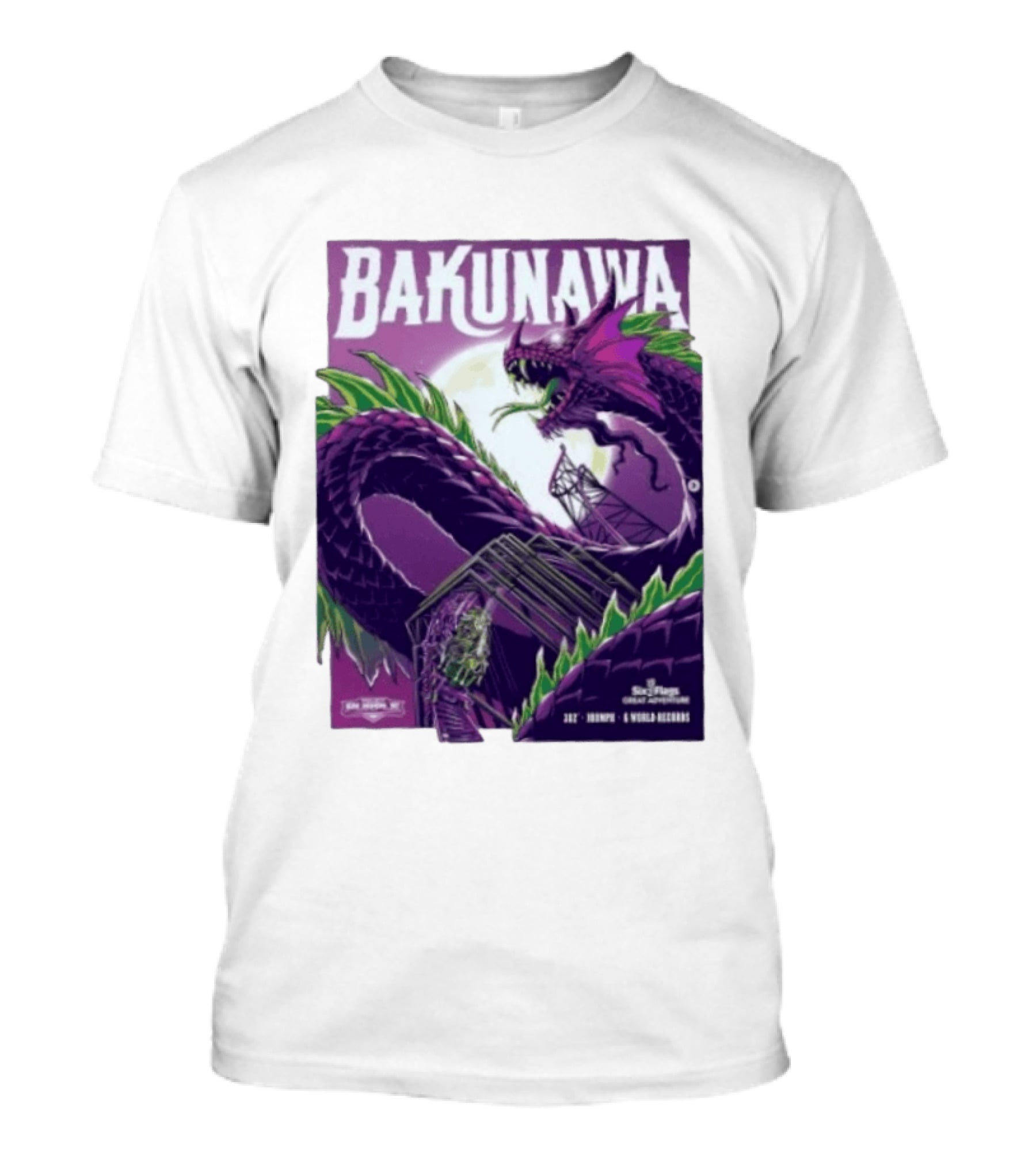Bakunawa Project Purple Six Flags Great Adventure Roller 32 Stories 100 MPH 6 World Records T-Shirt