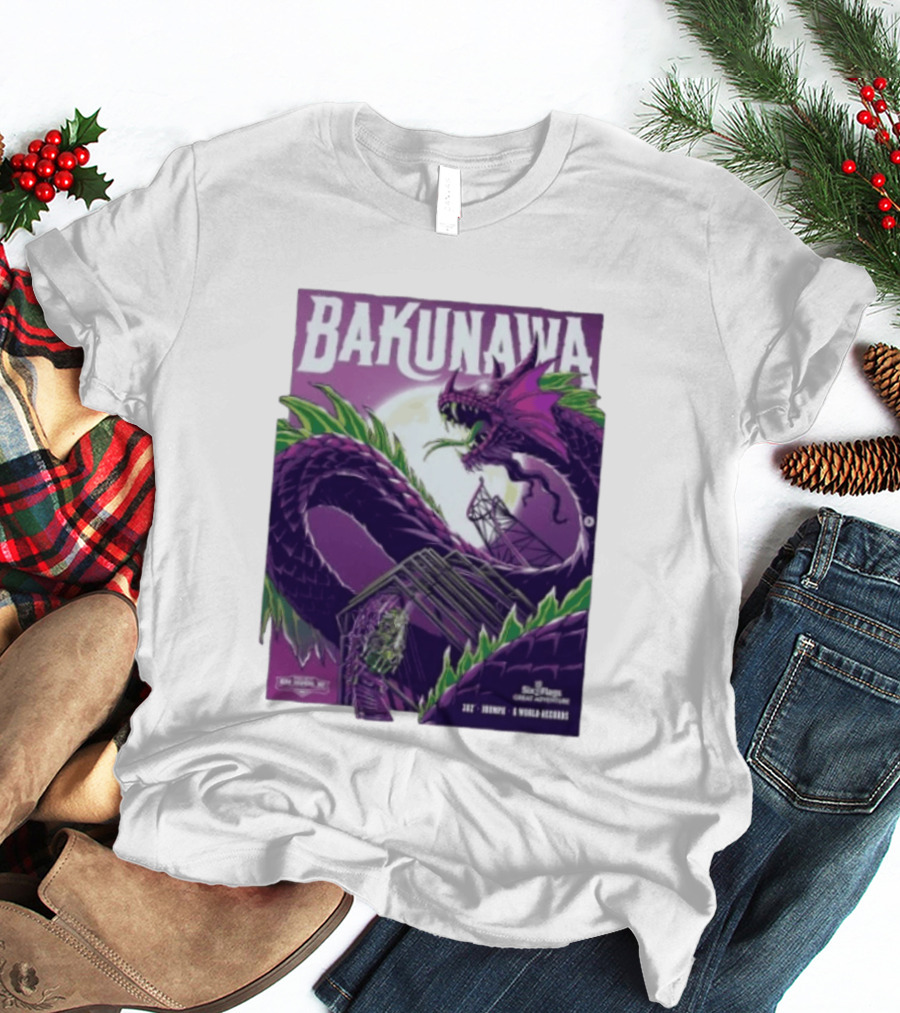 Bakunawa Project Purple Six Flags Great Adventure Roller 32 Stories 100 MPH 6 World Records T-Shirt