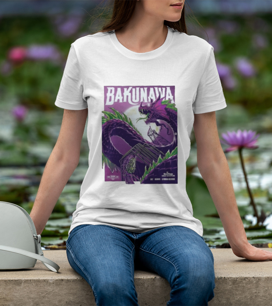 Bakunawa Project Purple Six Flags Great Adventure Roller 32 Stories 100 MPH 6 World Records T-Shirt