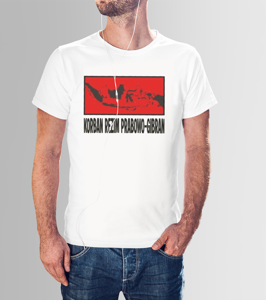 Korban Rezim Prabowo Gibran Subianto Indonesia Map T-Shirt