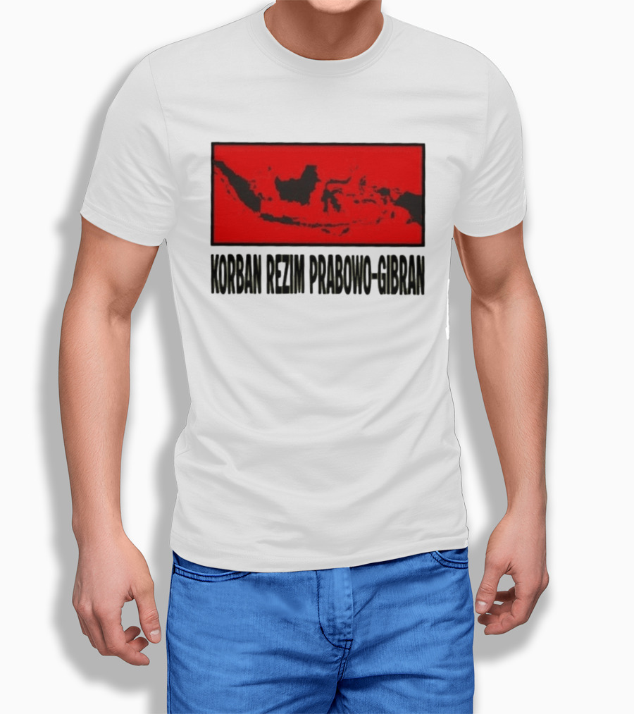 Korban Rezim Prabowo Gibran Subianto Indonesia Map T-Shirt