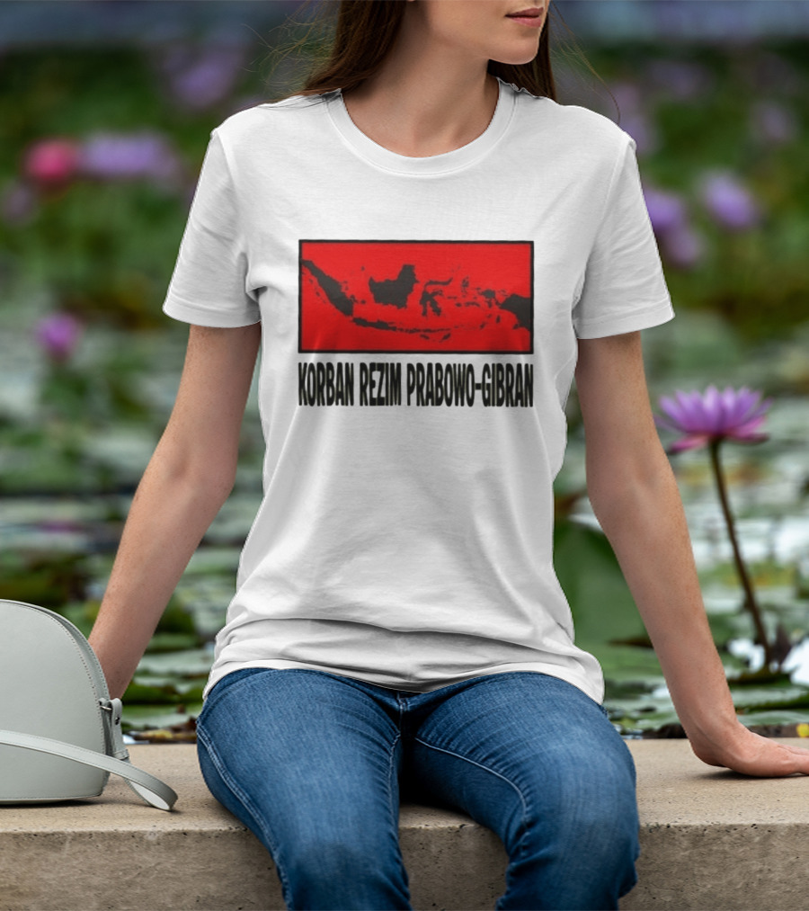 Korban Rezim Prabowo Gibran Subianto Indonesia Map T-Shirt