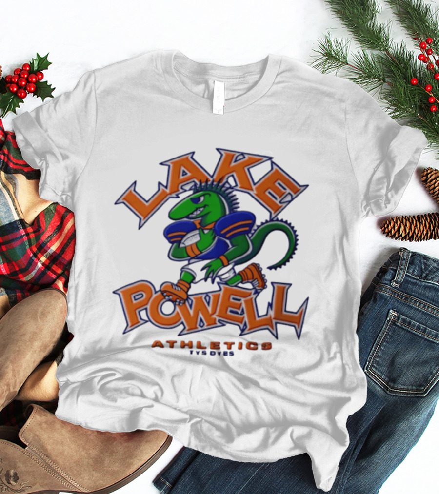 Lake Powell Athletics Tys Dyes Green Lizard Running Football T-Shirt