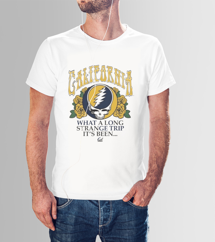 California Grateful Dead Steal Your Face Roses What A Long Strange Trip It's Been T-Shirt