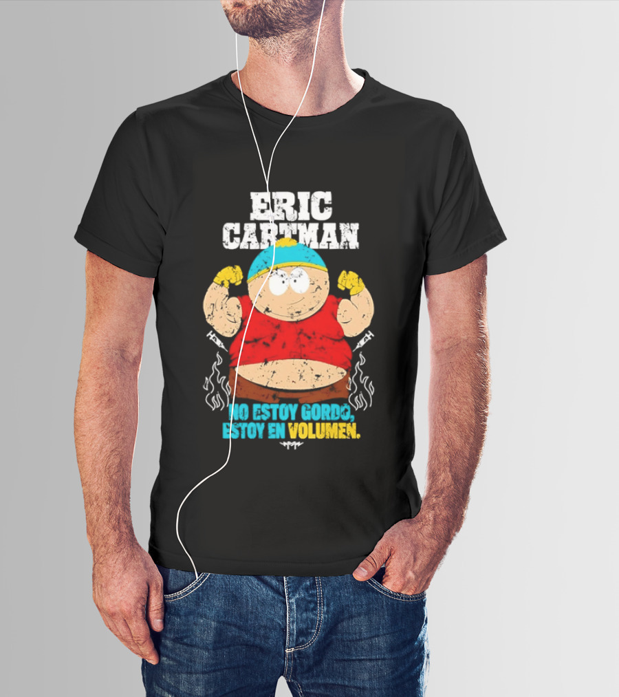 Eric Cartman No Estoy Gordo Estoy En Volumen Distressed T-Shirt