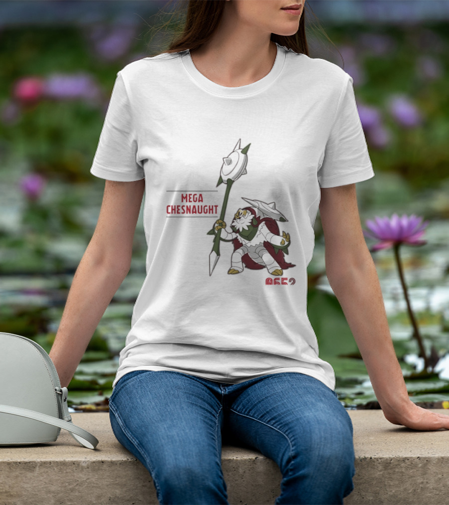 Mega Chesnaught 0652 Pokemon Pokedex Gaming Axe Warrior T-Shirt