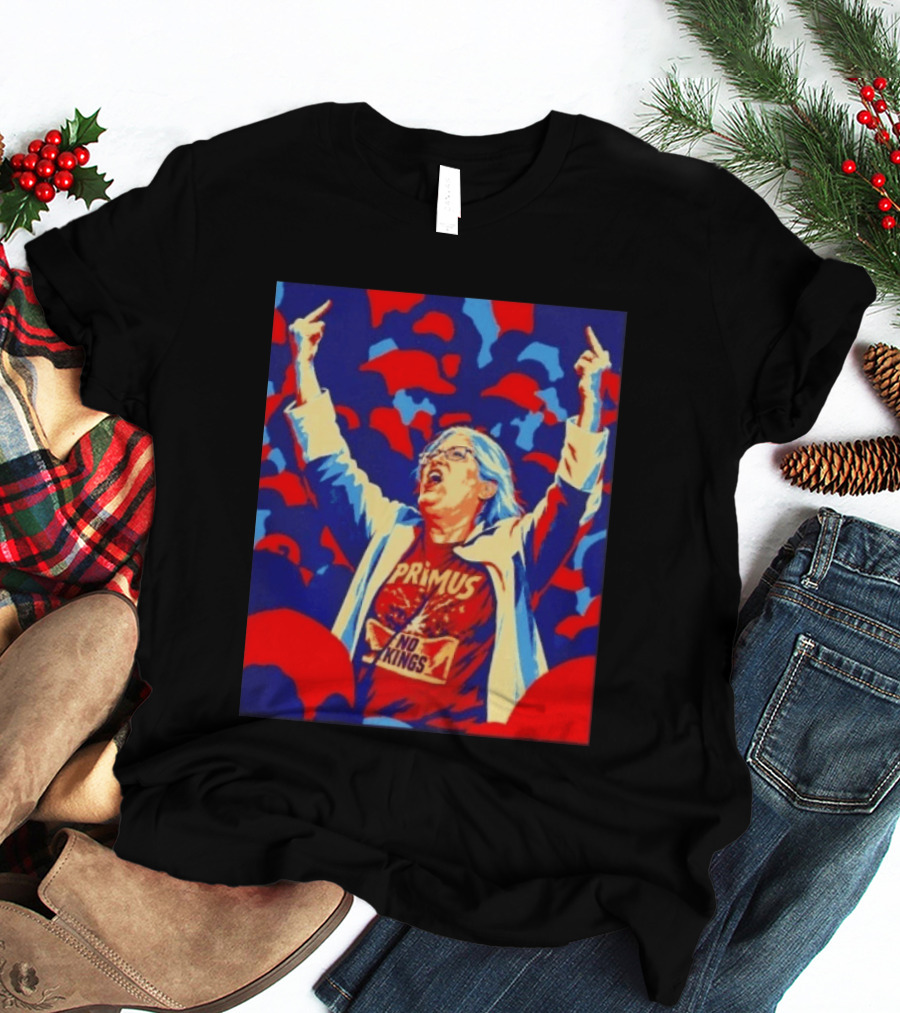 Primus No Kings Les Claypool Protest Art Blue Red T-Shirt