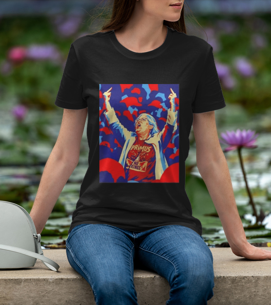Primus No Kings Les Claypool Protest Art Blue Red T-Shirt