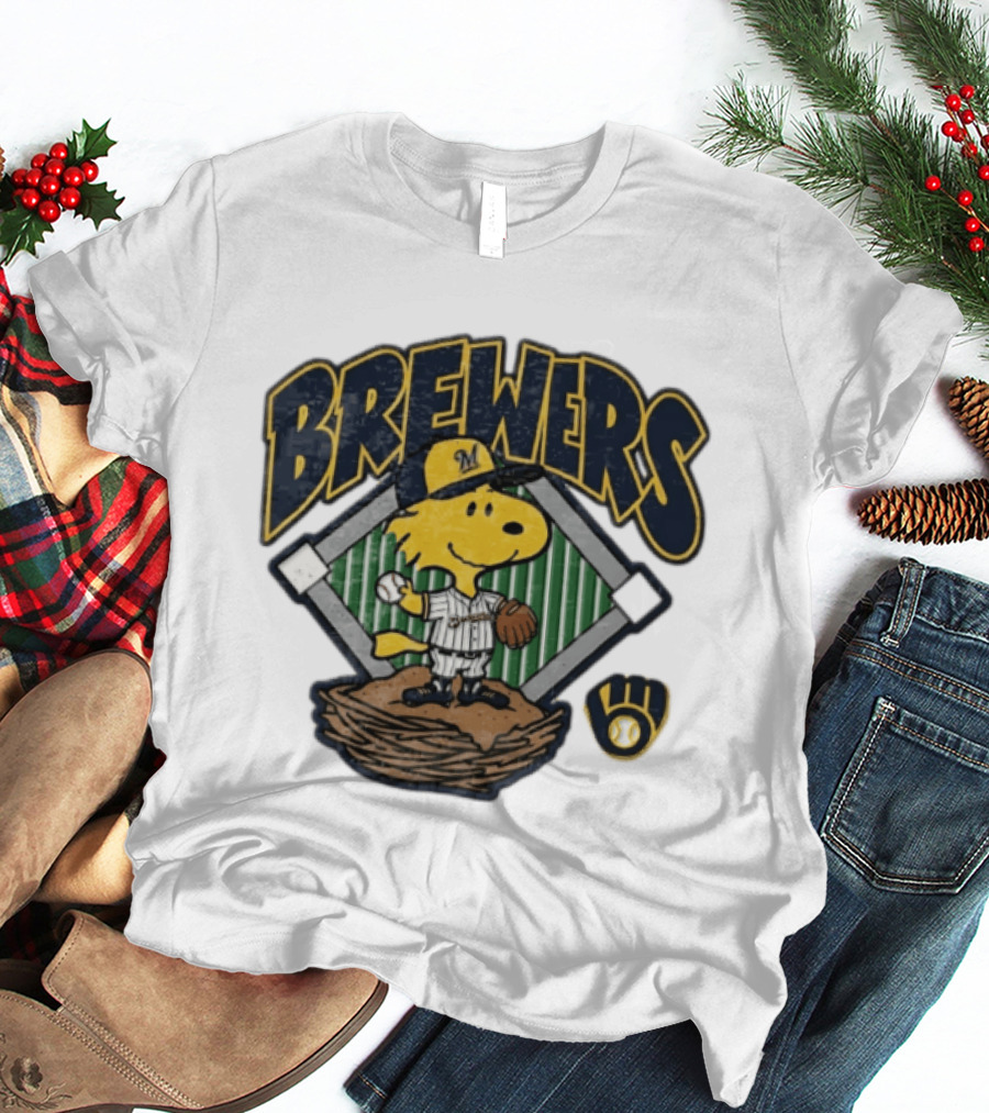 Brewers Snoopy Baseball Milwaukee Win Our Way T-Shirt