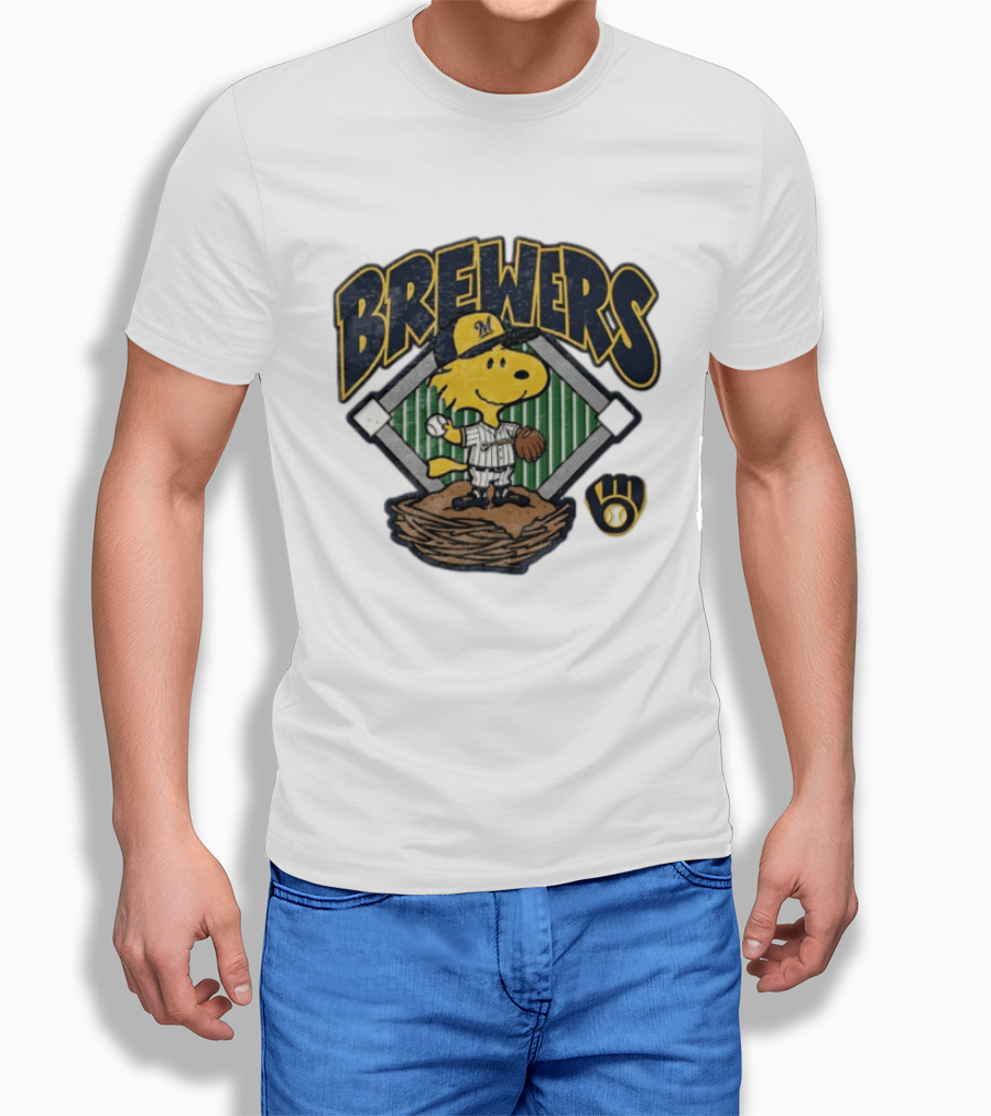 Brewers Snoopy Baseball Milwaukee Win Our Way T-Shirt