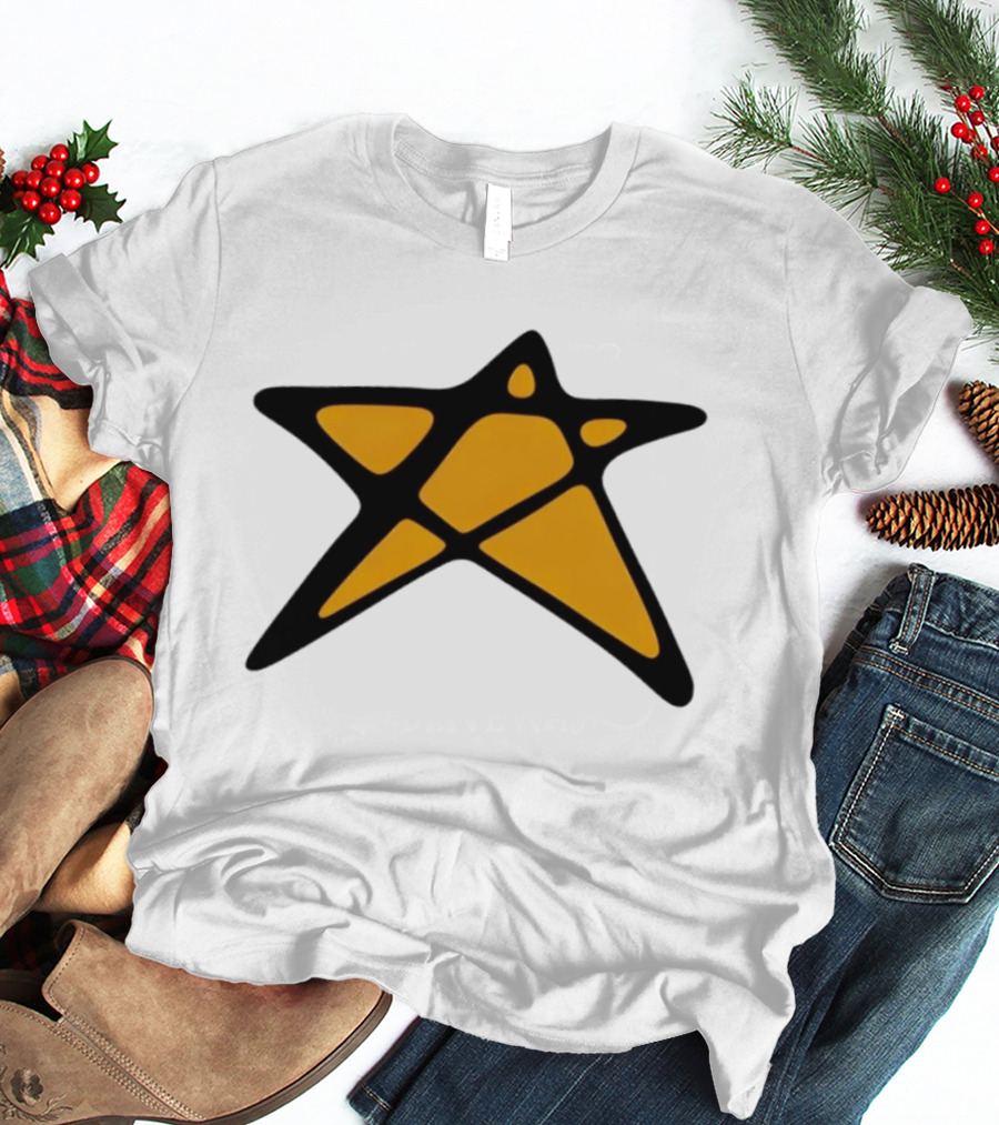 Orange Star Shape Unique Abstract T-Shirt
