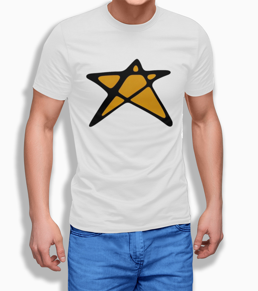Orange Star Shape Unique Abstract T-Shirt