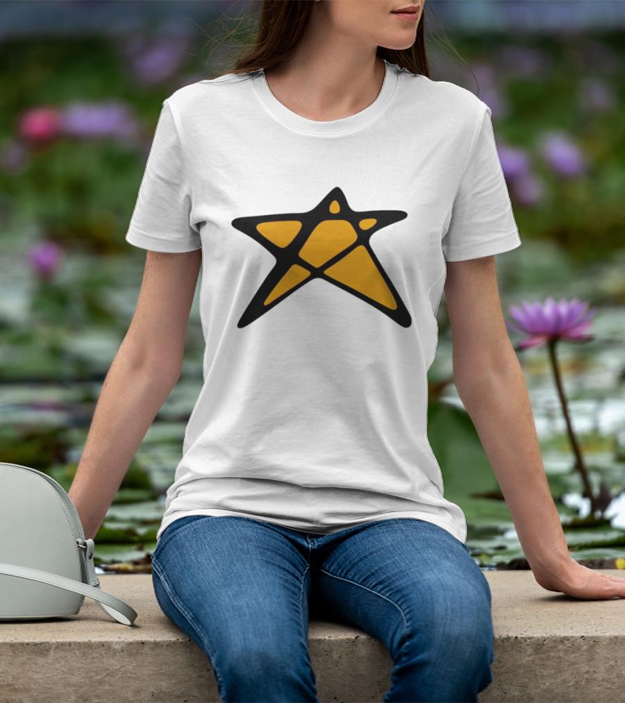 Orange Star Shape Unique Abstract T-Shirt