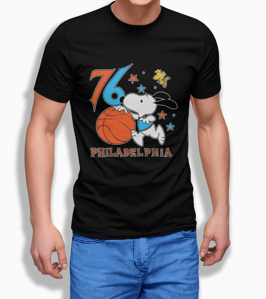 76 Philadelphia Snoopy Basketball Peanuts T-Shirt