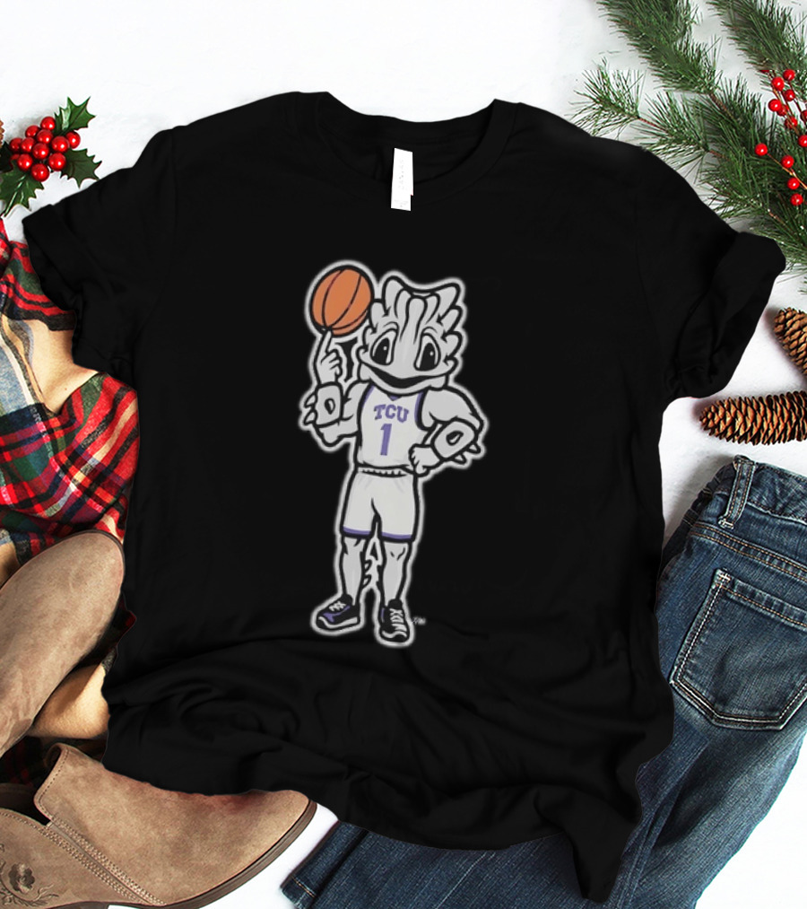 TCU Horned Frogs Basketball Mascot Purple Jersey Number 1 T-Shirt