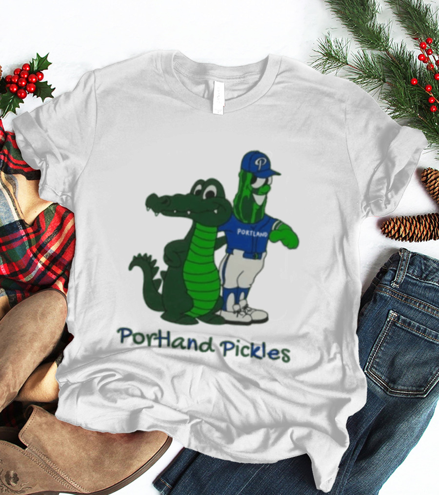 Portland Pickles And Gator Baseball Team Mascots T-Shirt