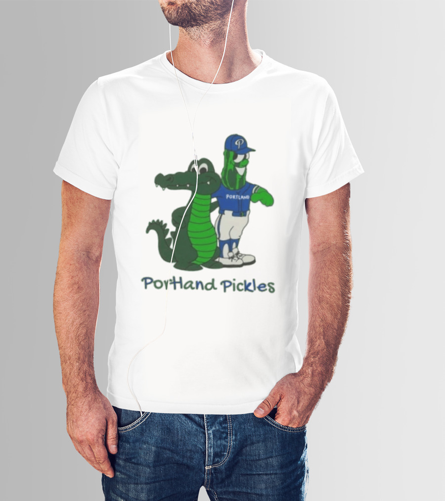 Portland Pickles And Gator Baseball Team Mascots T-Shirt