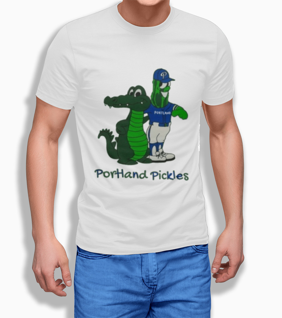 Portland Pickles And Gator Baseball Team Mascots T-Shirt