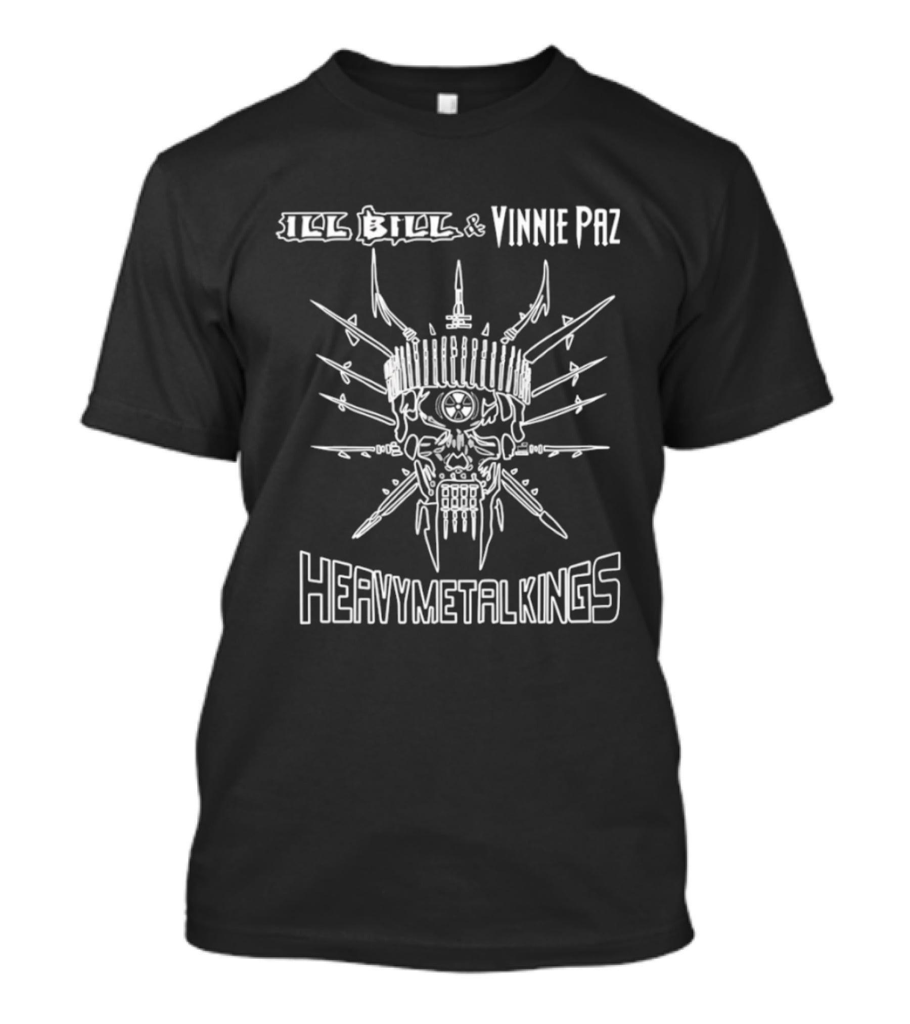 Ill Bill Vinnie Paz Heavy Metal Kings Skull Crown Spikes T-Shirt