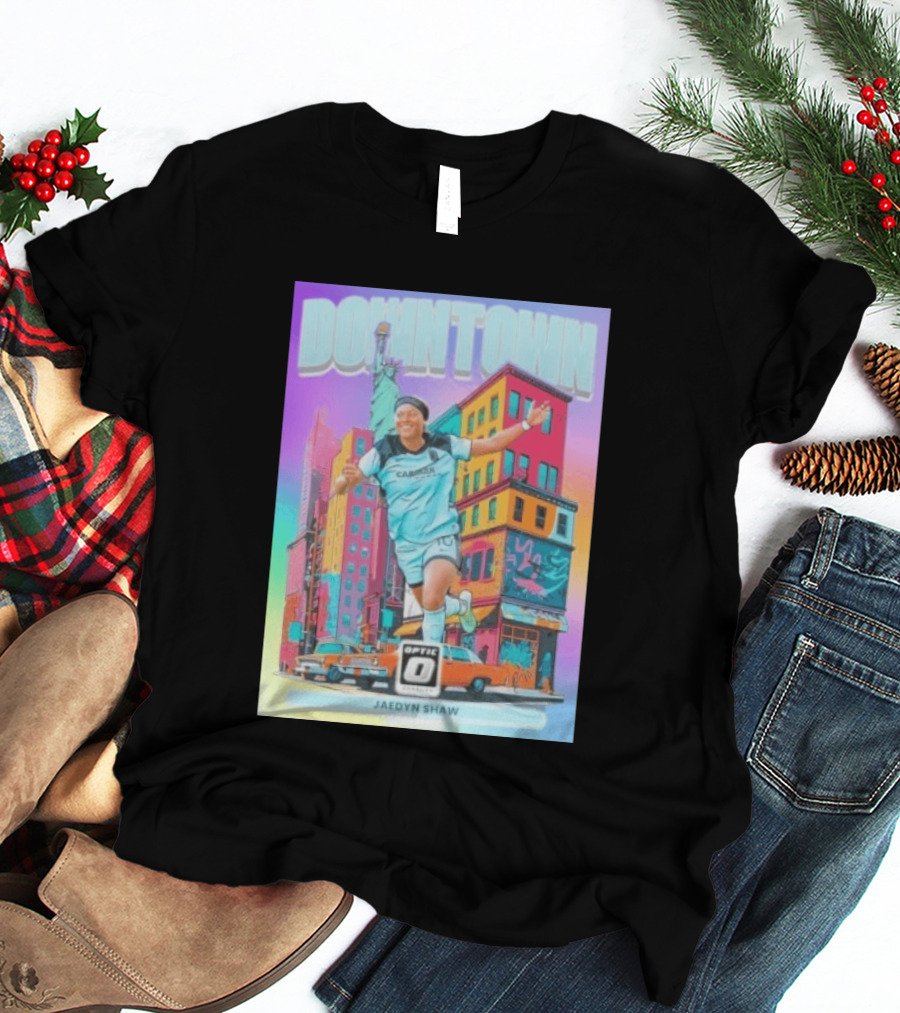 Downtown Jaedyn Shaw Optic Donruss Card Gotham FC Cityscape T-Shirt