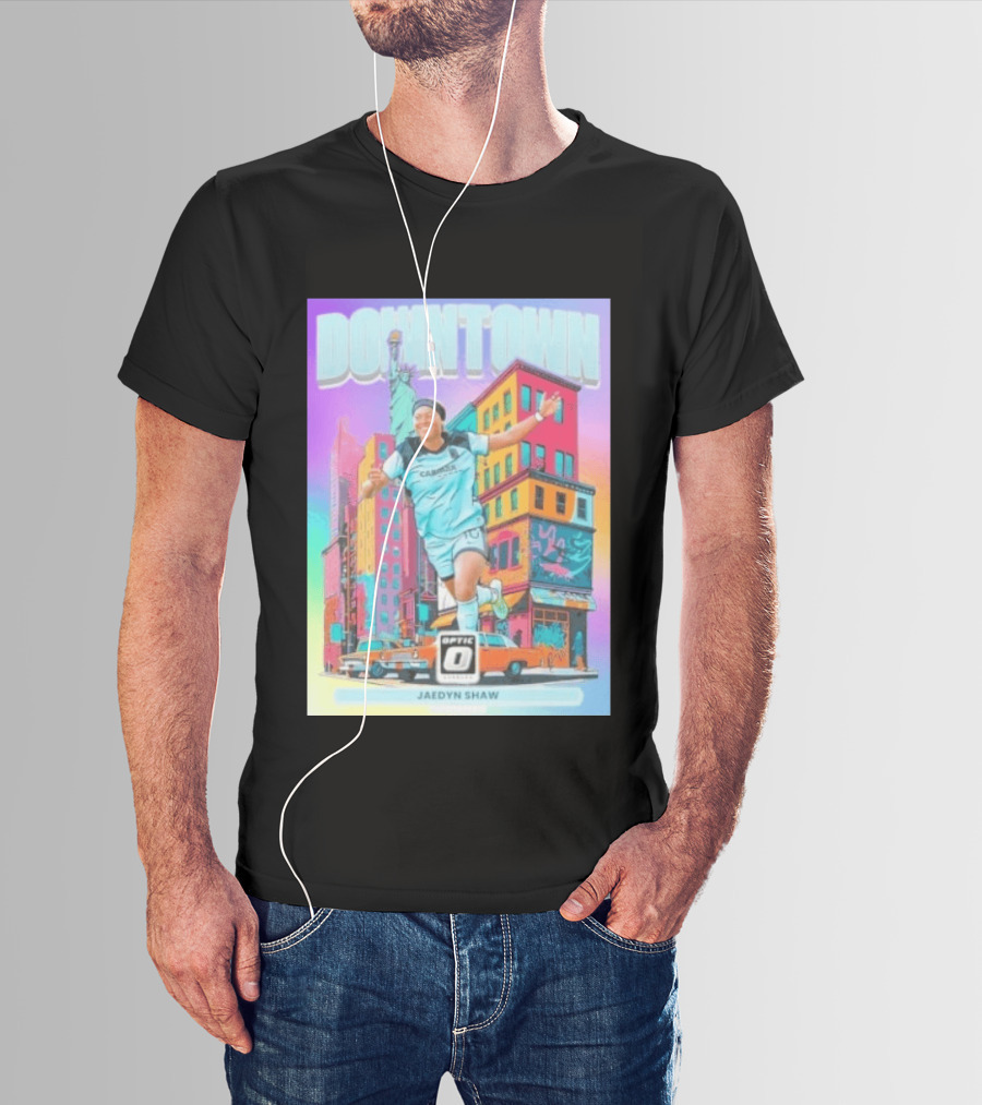 Downtown Jaedyn Shaw Optic Donruss Card Gotham FC Cityscape T-Shirt