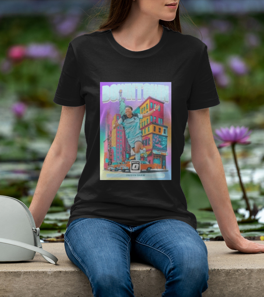 Downtown Jaedyn Shaw Optic Donruss Card Gotham FC Cityscape T-Shirt