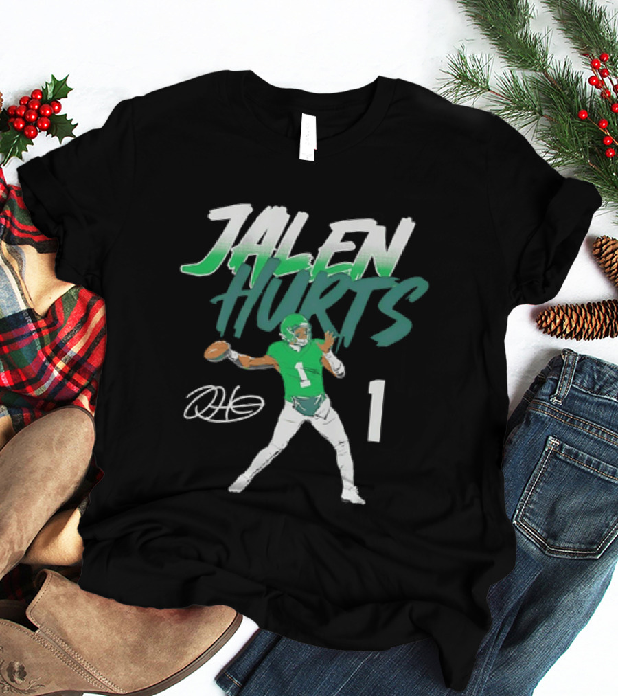 Jalen Hurts Number 1 Philadelphia Eagles Quarterback T-Shirt