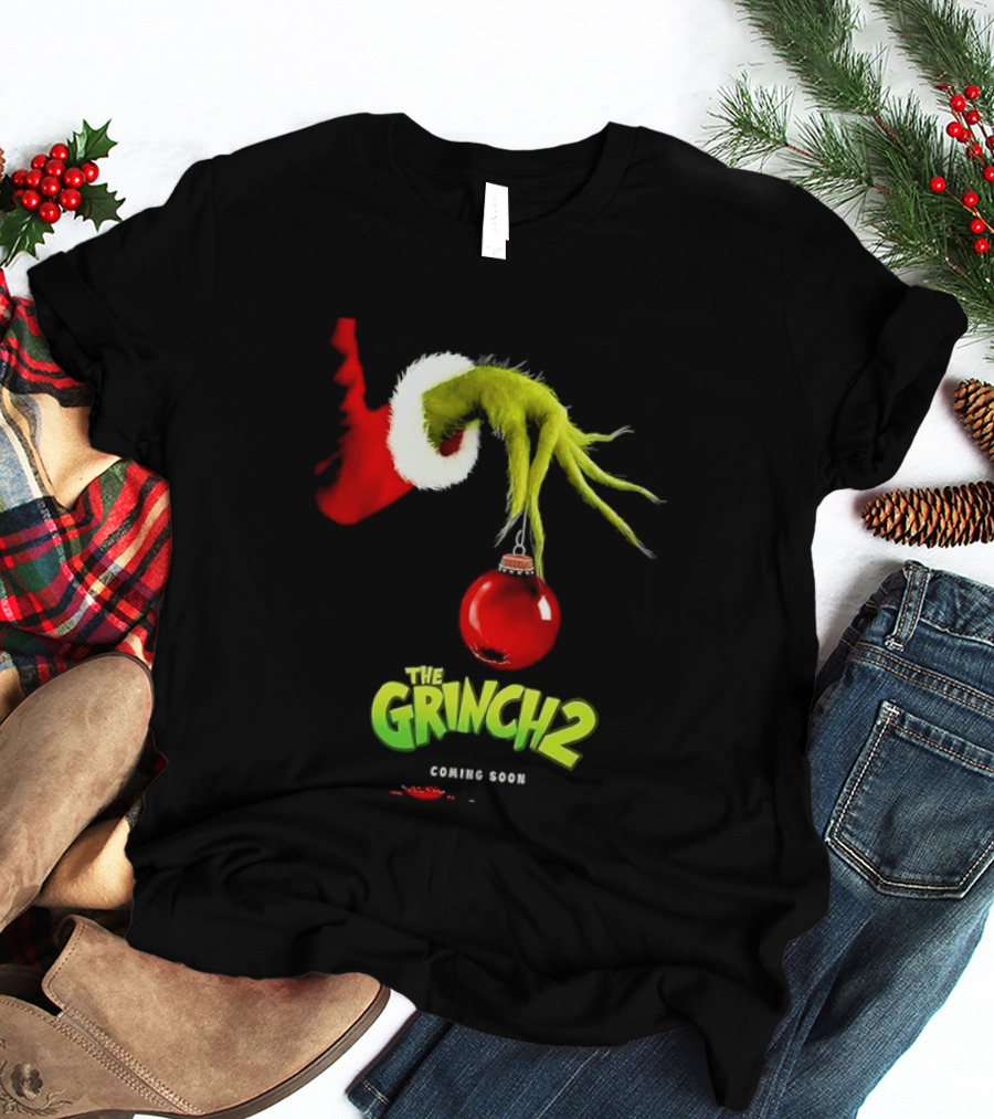 The Grinch 2 Coming Soon Christmas Movie Santa Hat Ornament T-Shirt