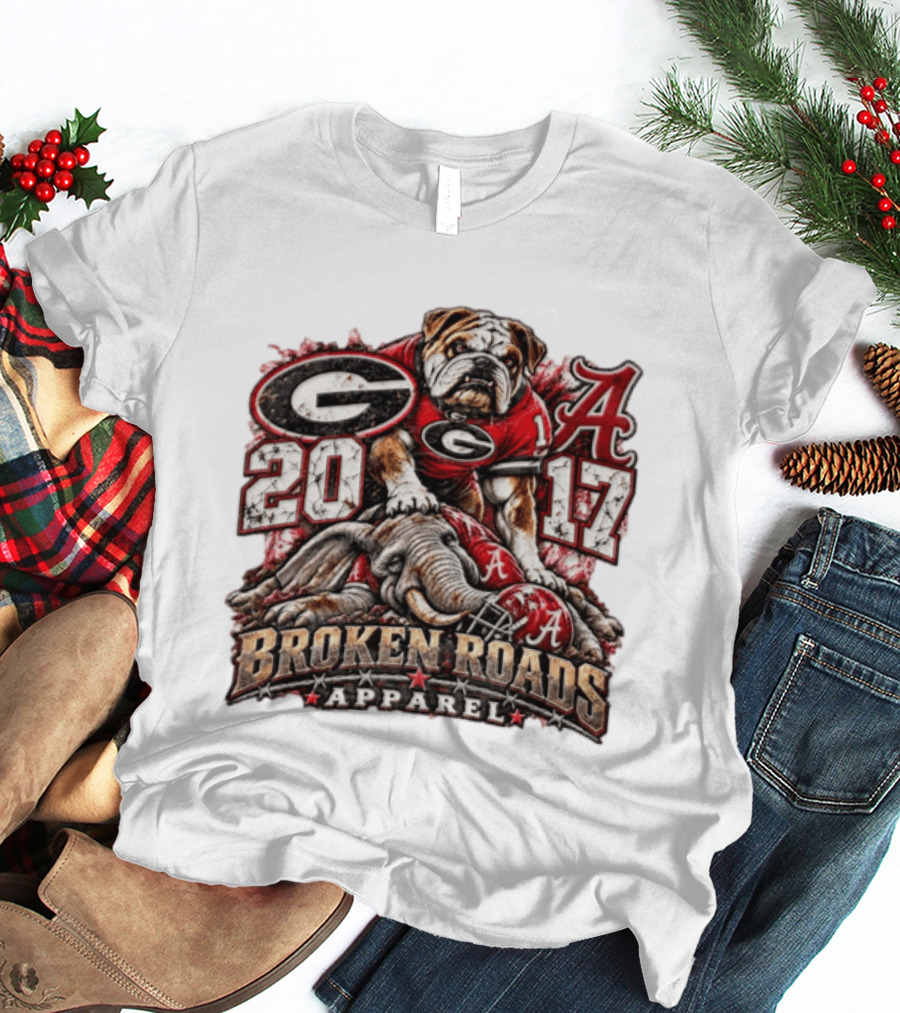 Georgia Bulldogs Vs Alabama 2017 Broken Roads Apparel Vintage Rivalry T-Shirt