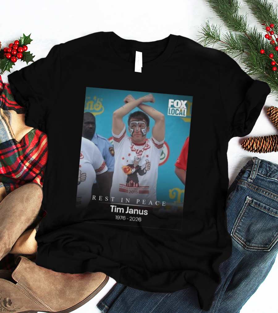 Rest In Peace Tim Janus Fox Local Hot Dog Eating Contest 2015 T-Shirt