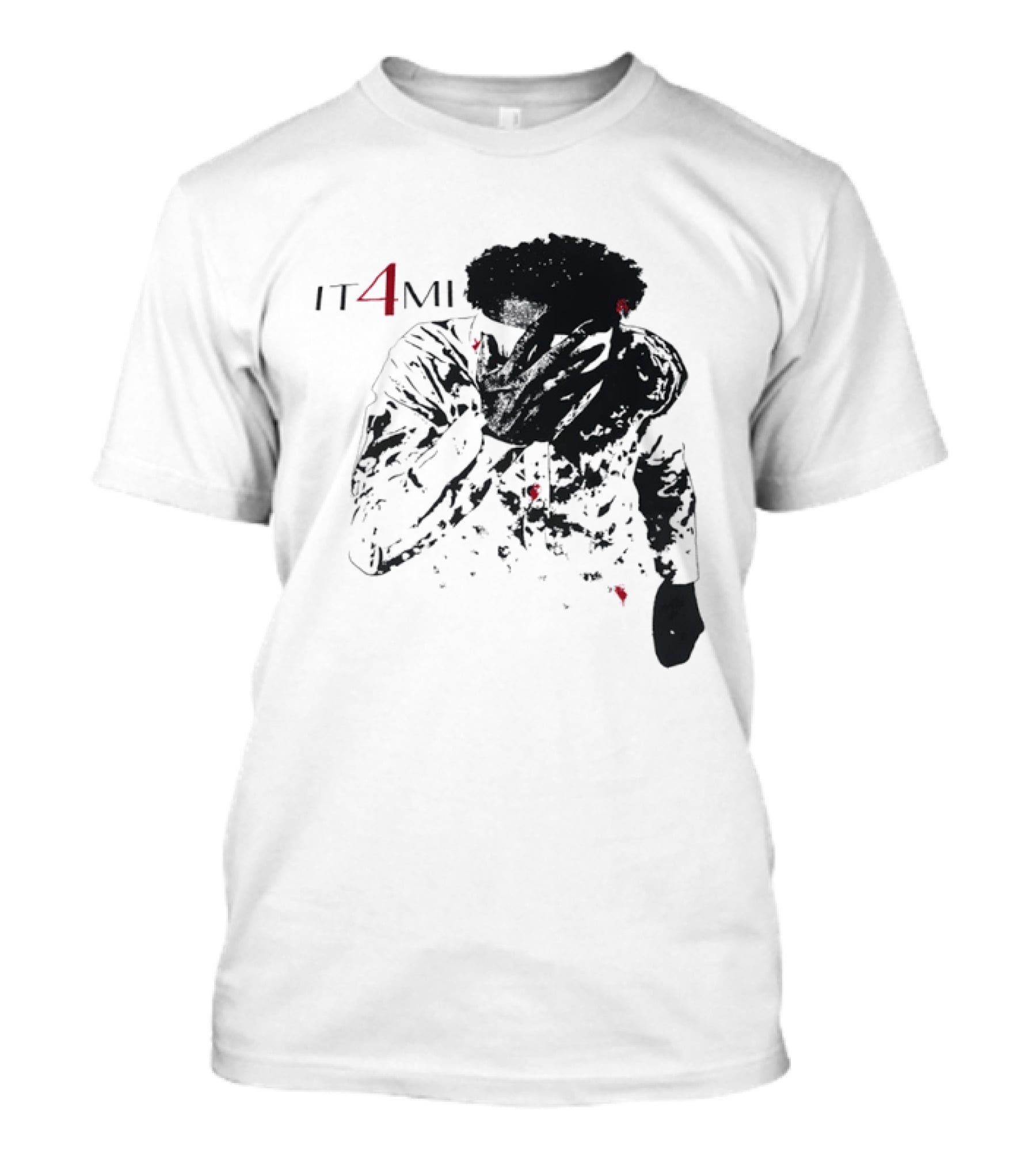 IT 4 MI Character Holding Face Visual T-Shirt